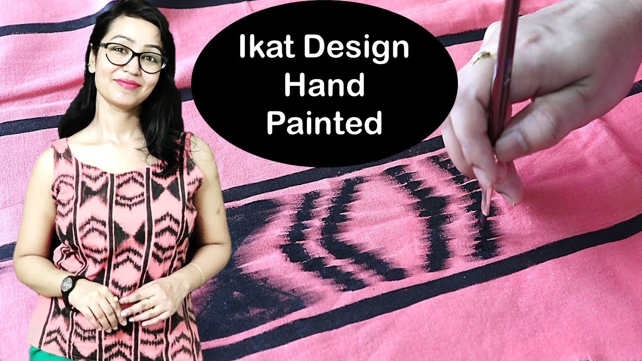 ikat design Painting | ikat painting on Kurti, Dress | Learn about ikat painting with Fabric Color