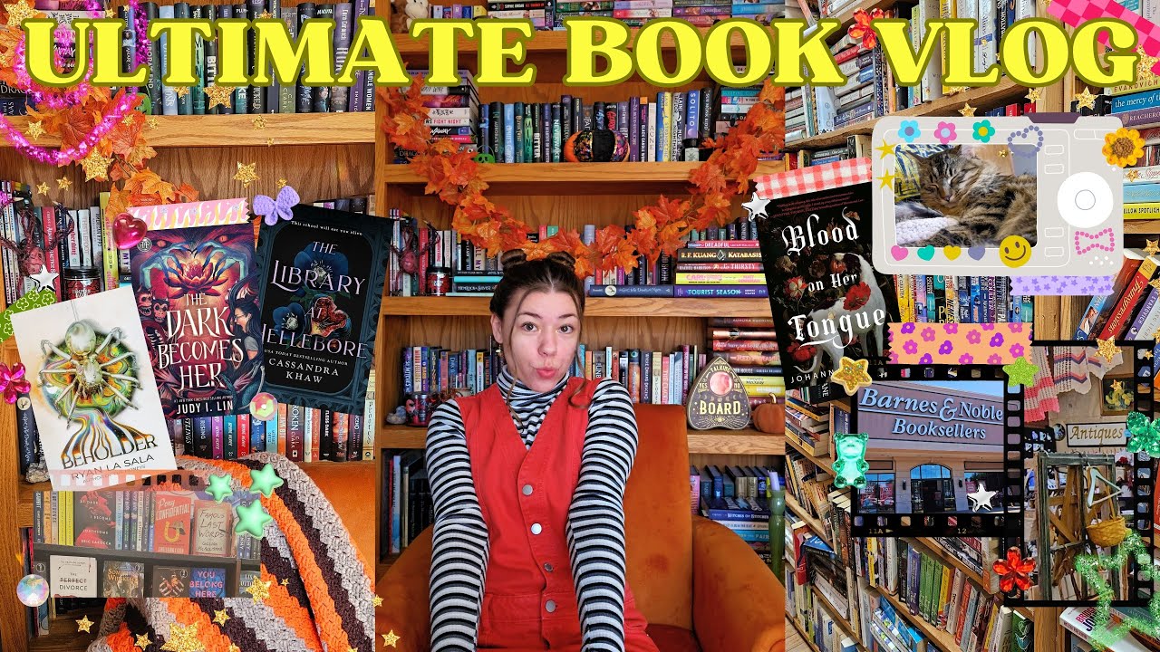 ULTIMATE BOOK VIDEO!📚🎀👻 book shopping, big book haul, mood reading horror & antique mall adventures