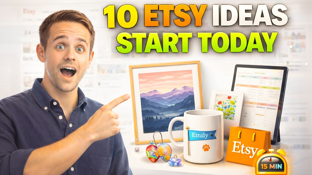 10 product ideas to start your first Etsy shop in 15 mins