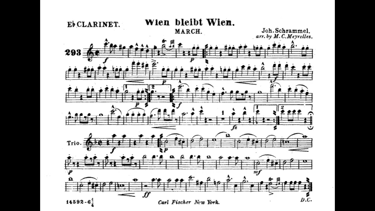 Wien Bleibt Wien Marcsh - Eb CLARINET
