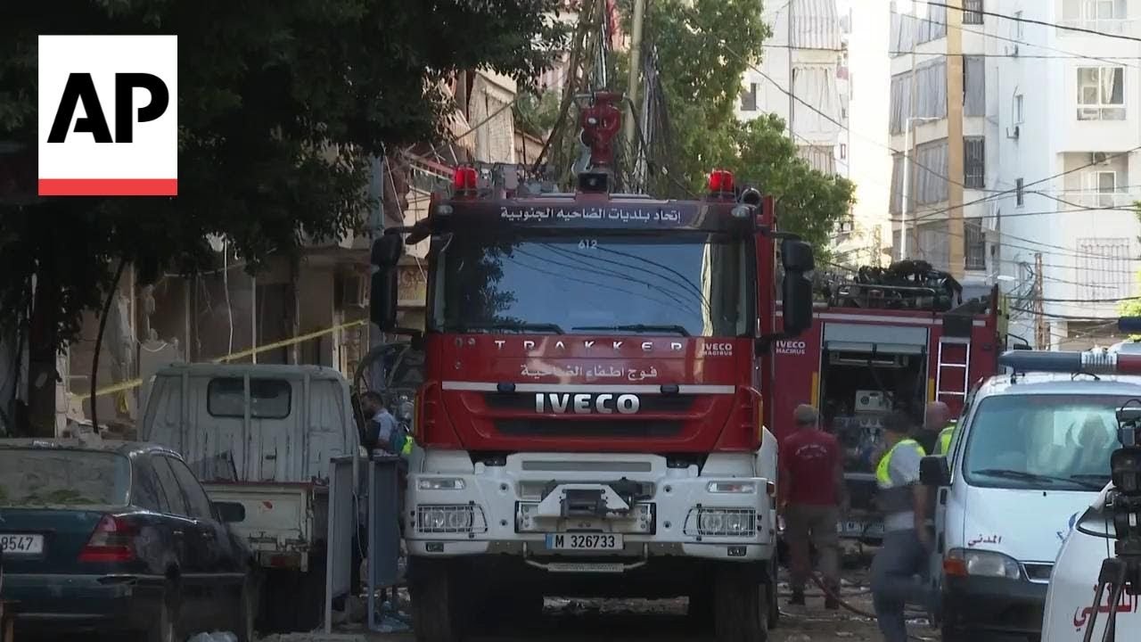 Morning scene in Beirut after Israeli strike kills Hezbollah commander