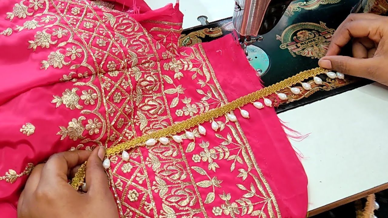 Hanging Wali Laces Kaise lagye|| Hanging Wali Laces Attch krne ka asan tarika|| Beads Lace||Hanging