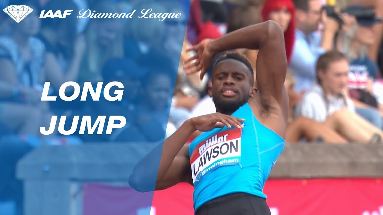 Jarrion Lawson 8.19 wins the Men's Long Jump - IAAF Diamond League Birmingham 2017
