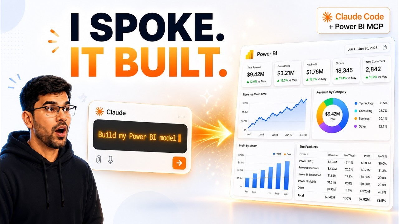 I Built a Complete Power BI Report Just by Talking to Claude - No Code, No Clicks