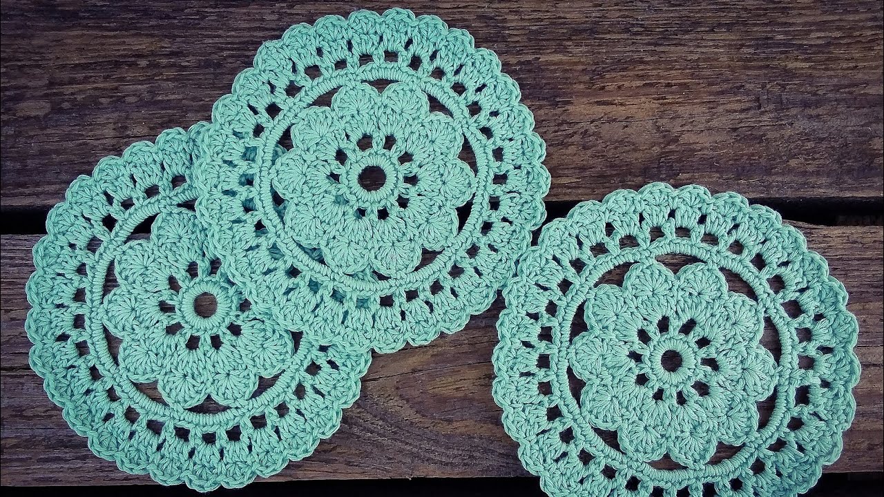 How To Crochet Easy Flower Coaster/Doily