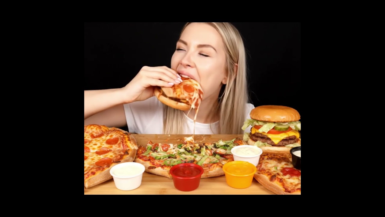 Loaded Pizza & Juicy Burgers Feast 🍕🍔 | ASMR MUKBANG in 4K #asmr #mukbang #asmrshorts #foodasmr