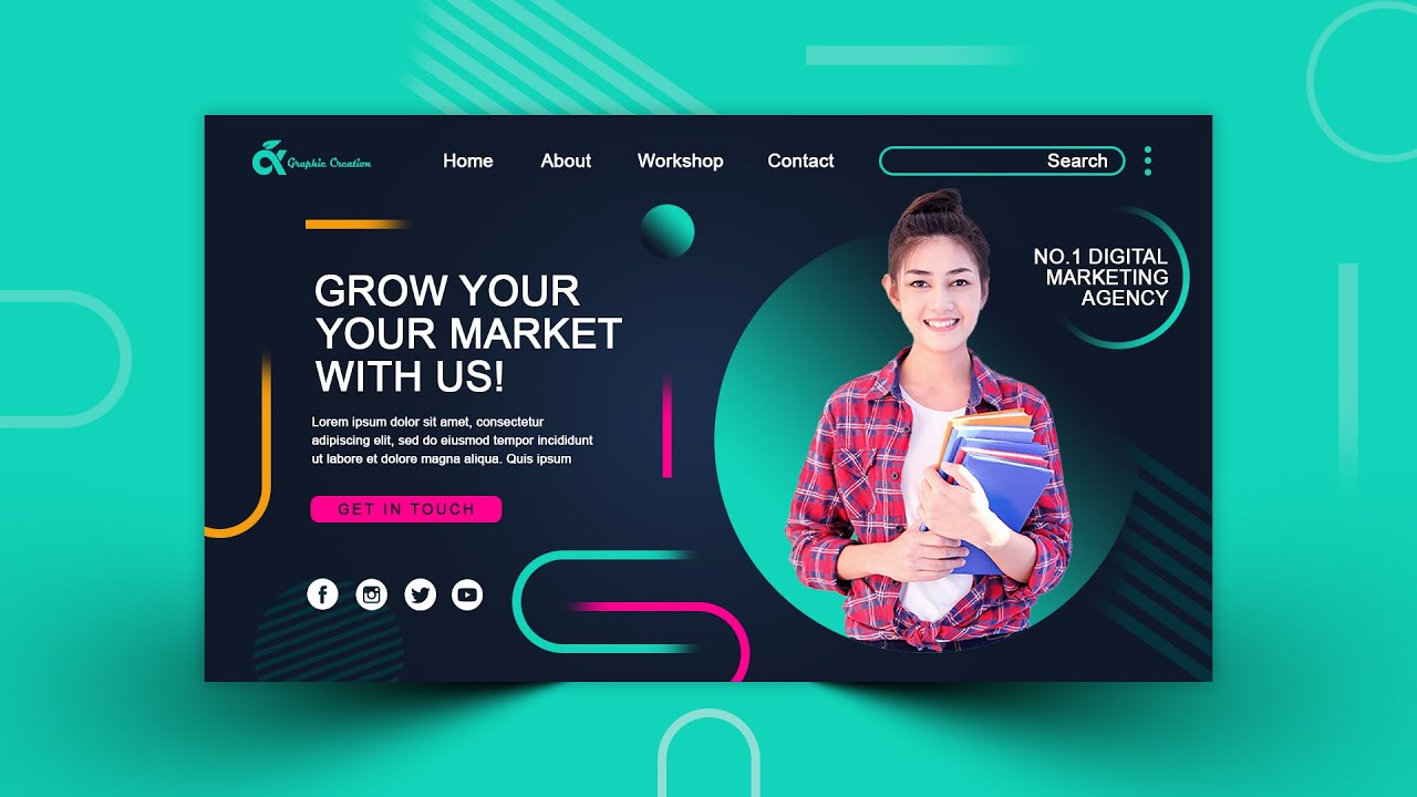 Landing Page Design || Business || Adobe Photoshop Tutorial