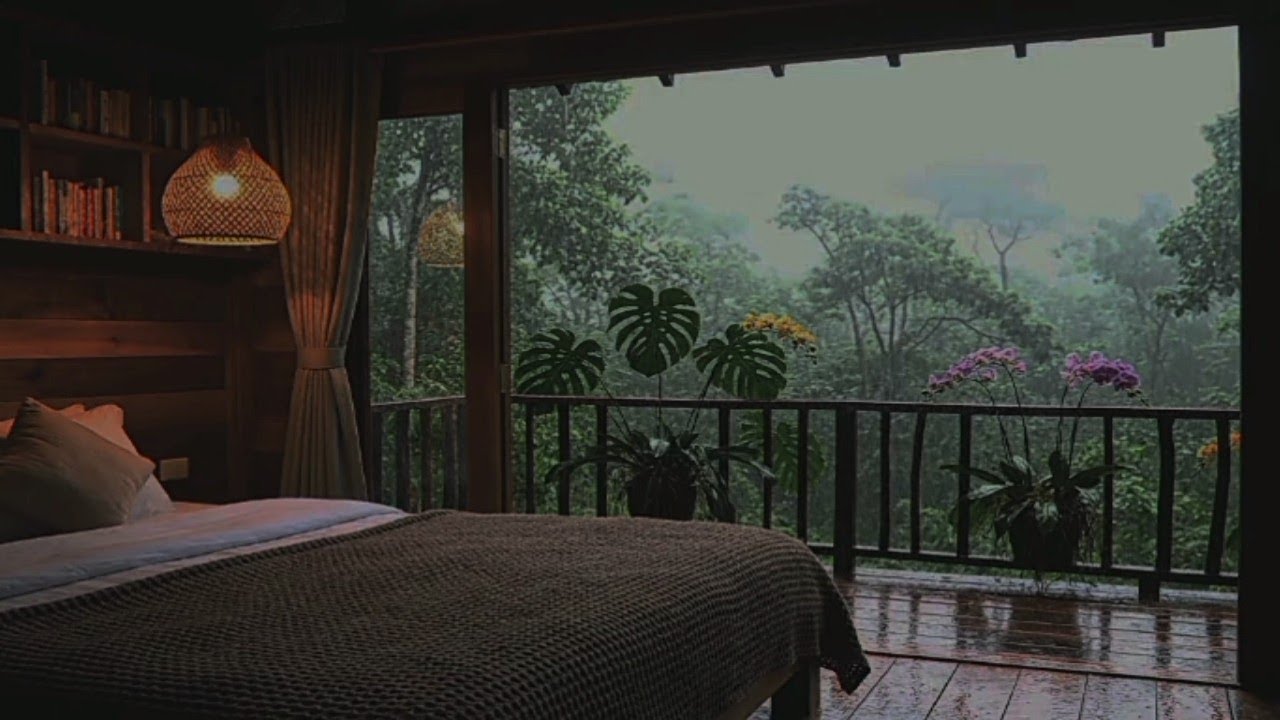 The sound of rain from the room is really nice for relaxing.