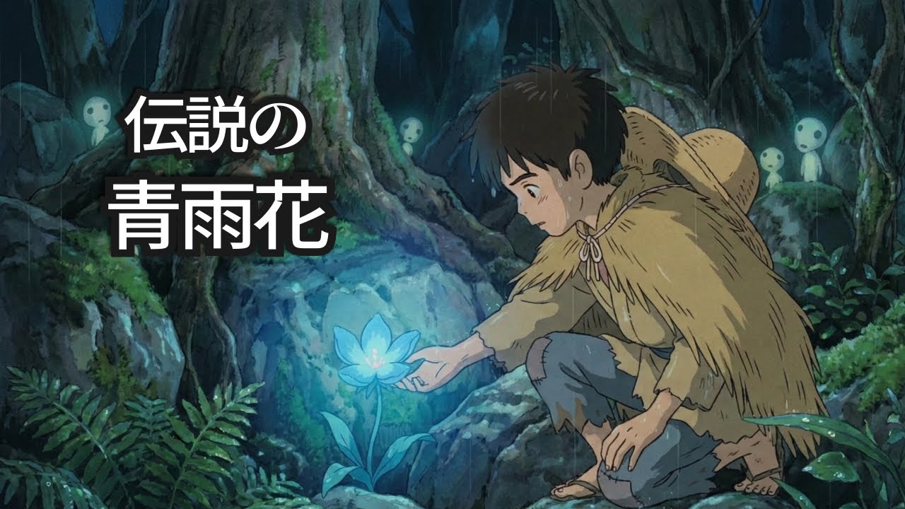 【日本昔話】雨を止めた伝説の「青雨花」と母を救った少年の奇跡