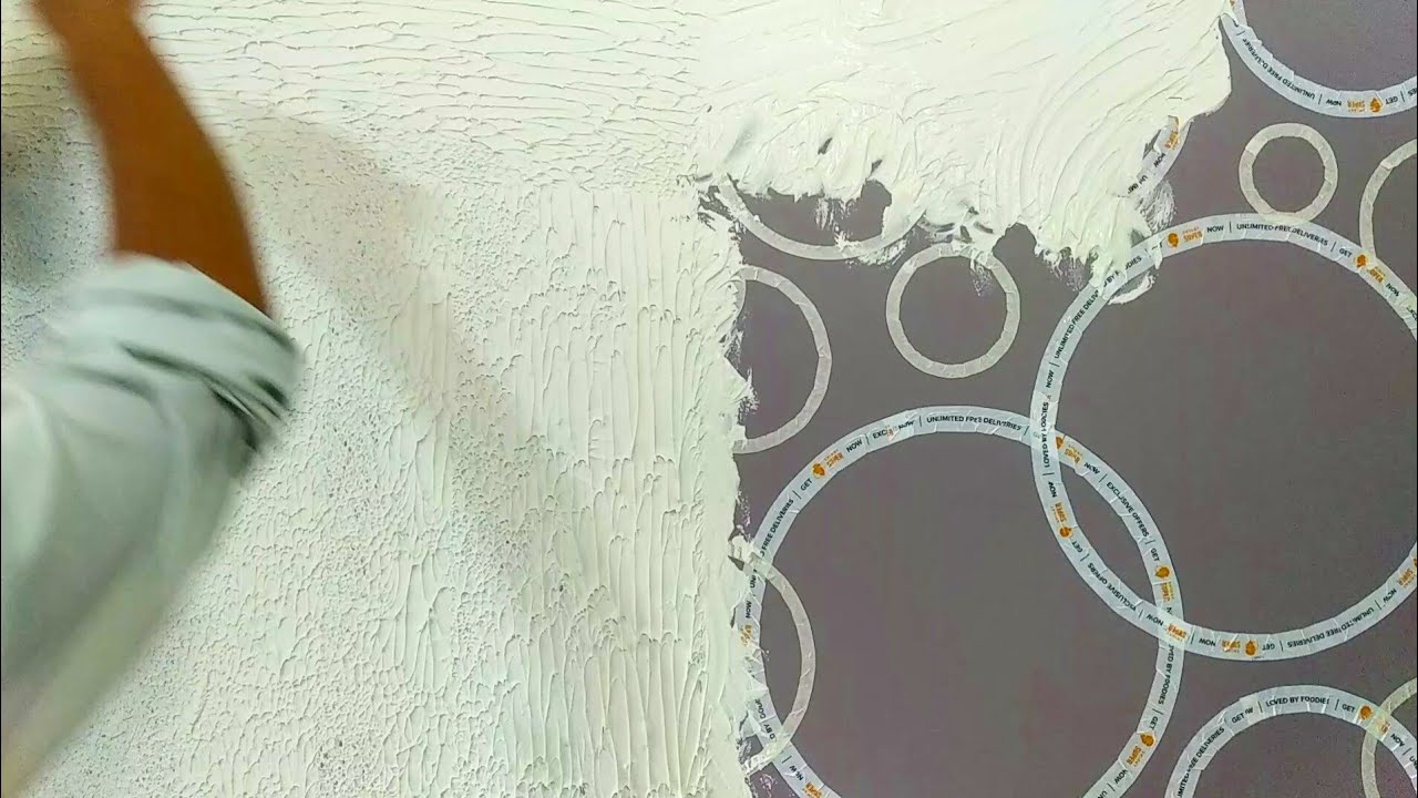 wall putty texture painting | 3D design ideas easy and simple method