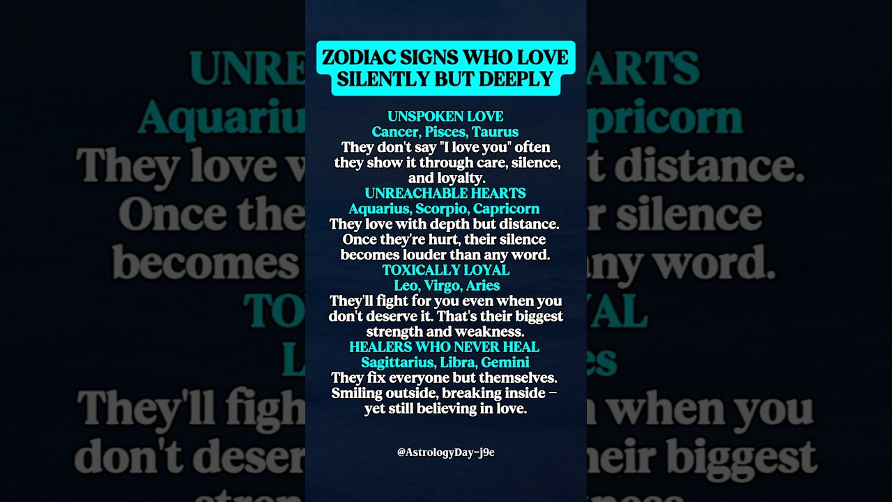 ZODIAC SIGNS WHO LOVES SILENTLY BUT DEEPLY #zodiac #zodiacsigns #astrology #horoscope #tarot