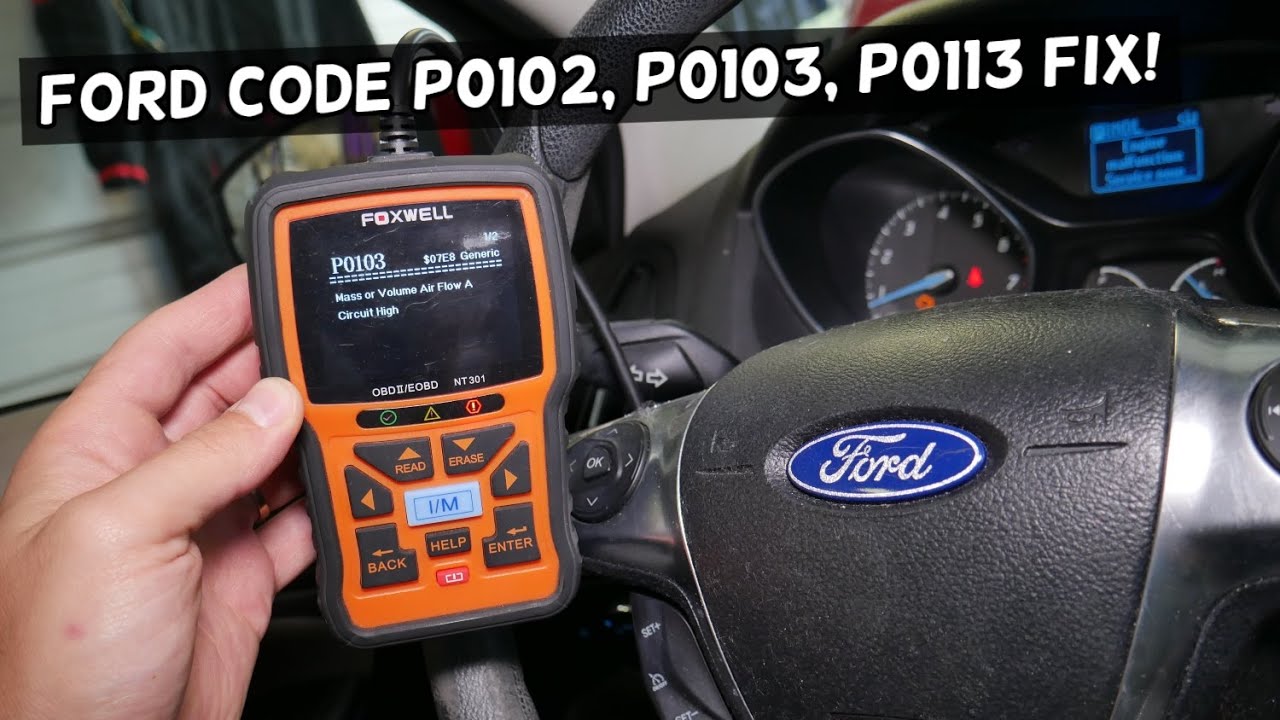 FORD ENGINE LIGHT ON FIX CODE P0102 P0103 P0113. Easy fix