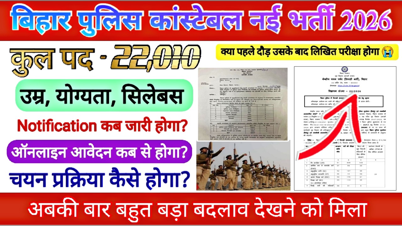 Bihar Police Constable New Vacancy 2026✌️ | 22,010 Post | #Biharpolicenewvacancy2026