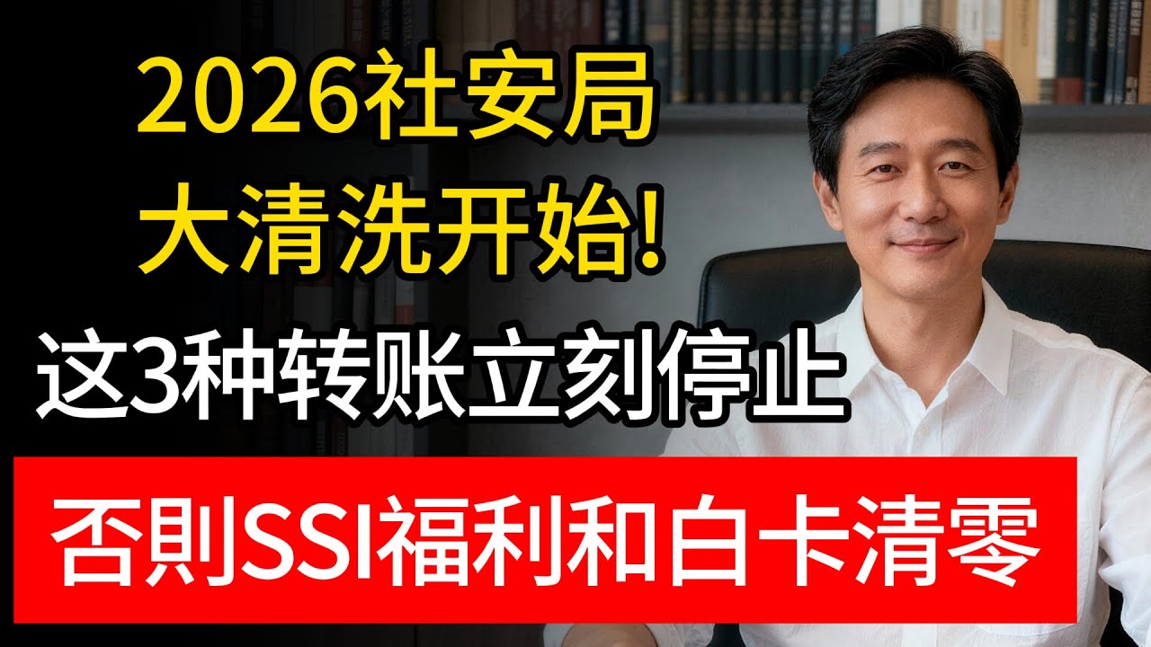 2026福利「生死線」收緊！這4類家庭資助必須規避，不然您的醫療白卡和補助金將瞬間凍結！#美國養老 #SSI福利 #白卡 #美國社安局 #退休金 #2026美國政策 #華人移民
