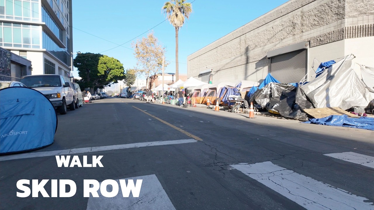 Walking through Skid Row 一 Los Angeles most notorious slums