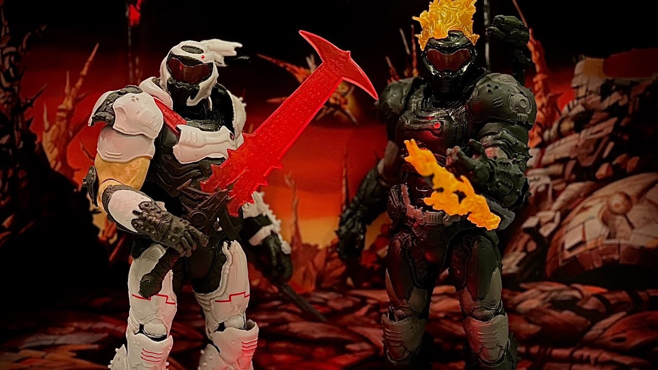 Обзор фигурок Doom Eternal Doom Slayer Ember Skin & Astro Skin (BBTS EX) от McFarlane Toys
