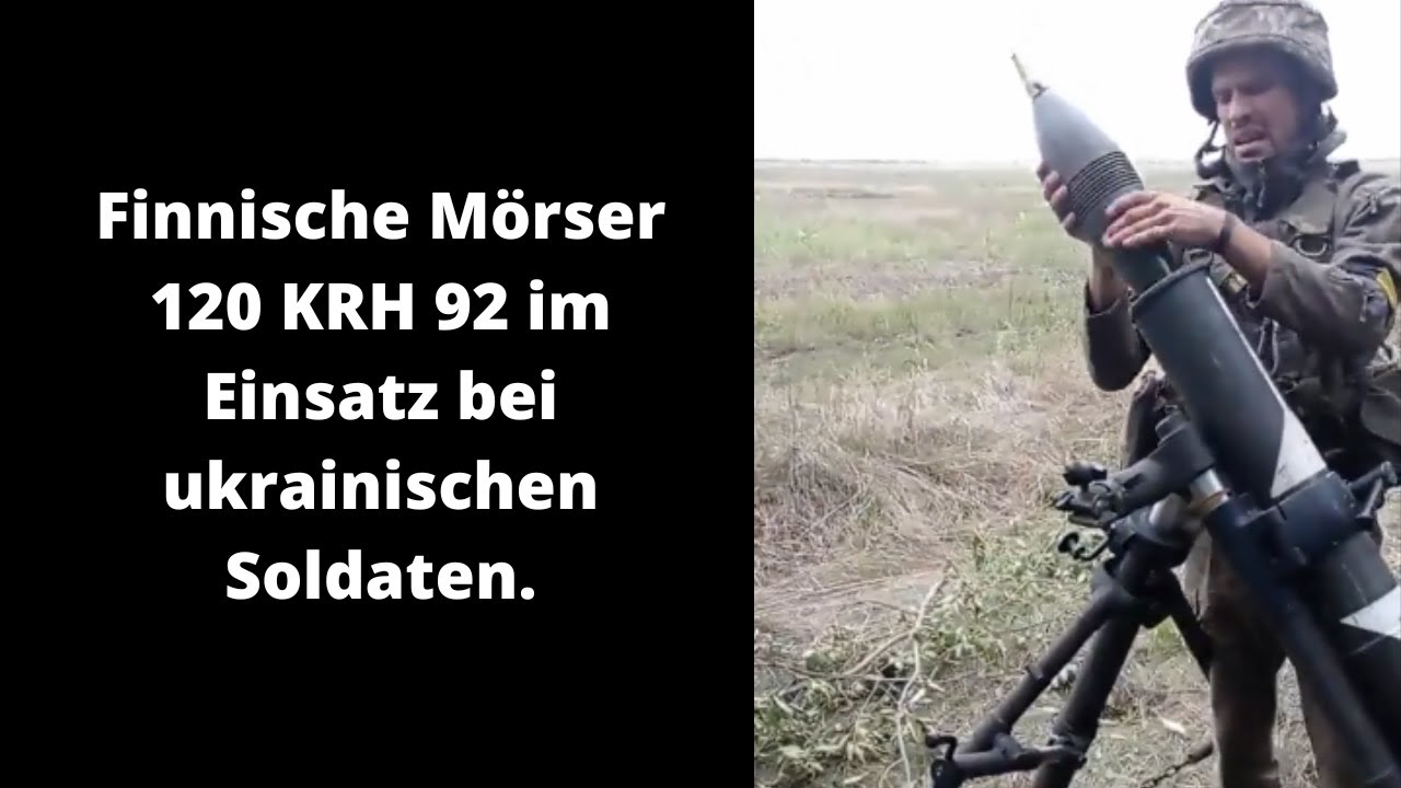 Finnische M&ouml;rser 120 KRH 92 im Einsatz bei ukrainischen Soldaten.
