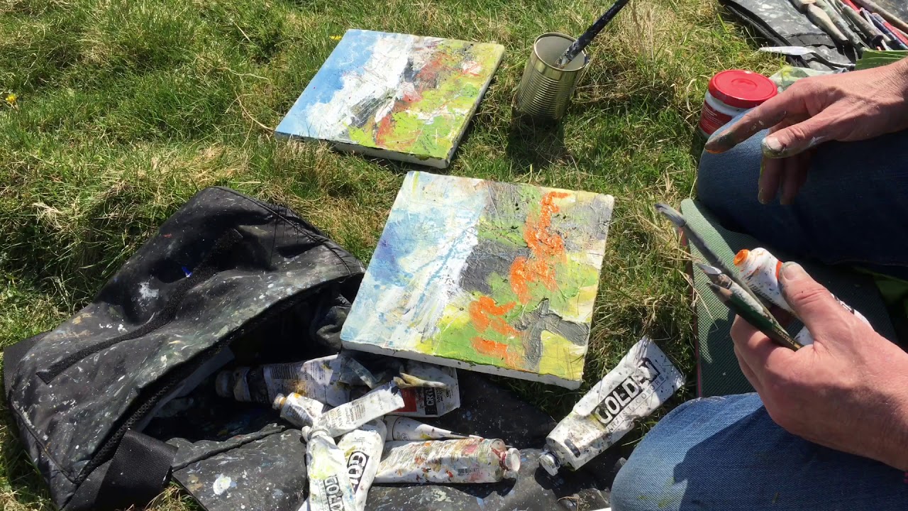 LEWIS NOBLE - Painting on TWO canvases demonstration. Milldale & Raven'sTor