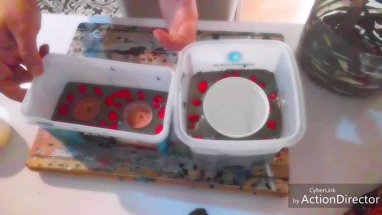 Çimento ile saksı ve mumluk tasarımı /Pot and candler design with cement #diy