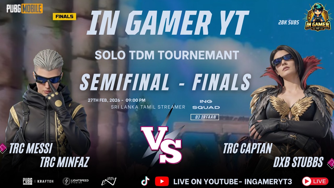 PUBG TDM SOLO TOURNAMENT | SEMIFINAL FINALS || TAMIL STREAMER IN GAMER YT 🇱🇰  #pubgmobile