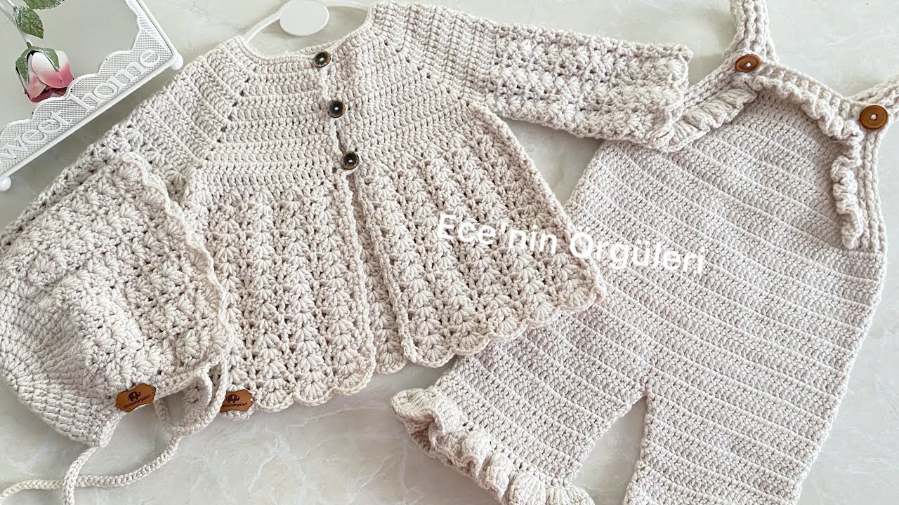 Super Beautiful Crochet Baby Girl Cardigan Pattern/Süper Güzel Tığ işi Kız Bebek Hırkası /3-6 ay