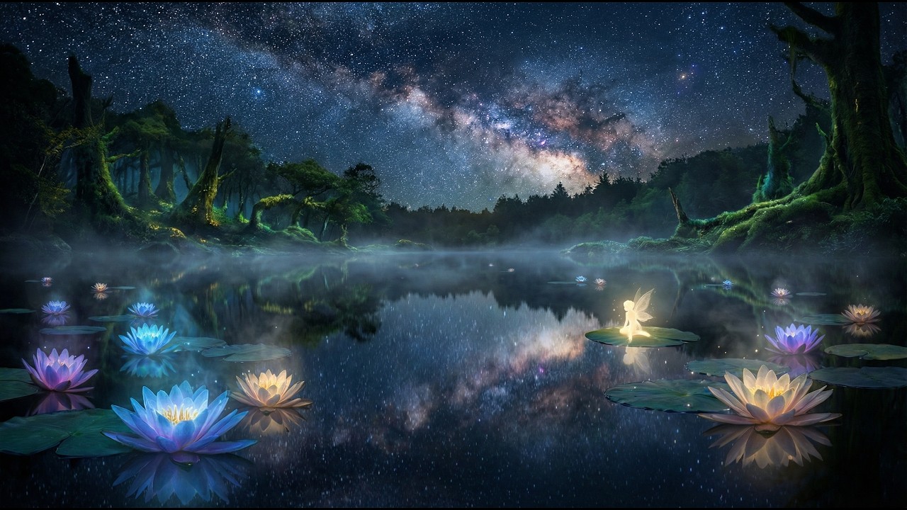 4 Hours Ethereal Ambient Music 🌌 Deep Sleep ASMR | Magical Night Lake, Celestial Relaxing Soundscape