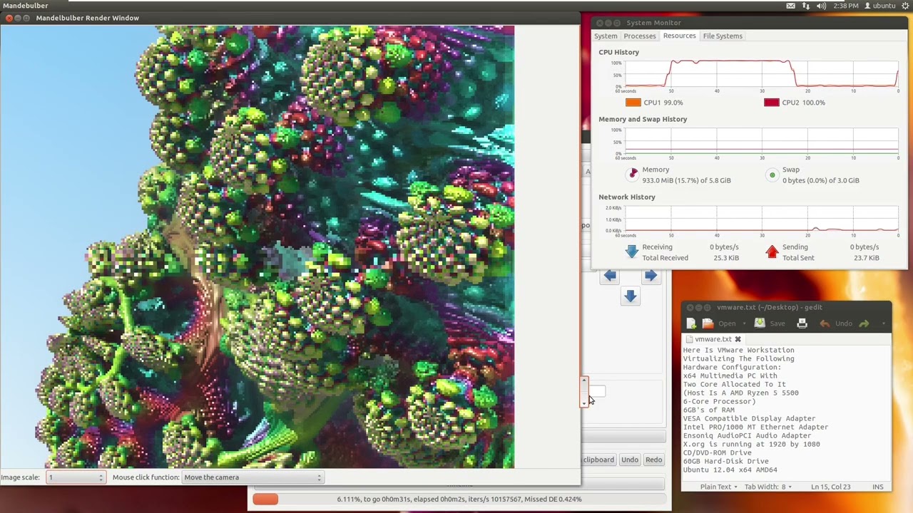 Mandebulber on Ubuntu 12.04 (VMware Workstation 17)