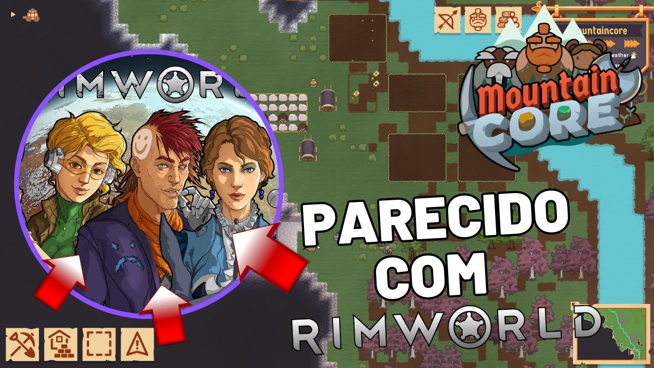 Jogo novo de gerenciamento parecido com Rimworld - Mountaincore PT-BR