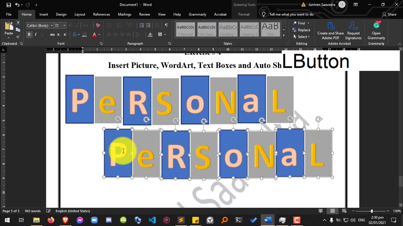 Microsoft Office Word Exercise # 4
