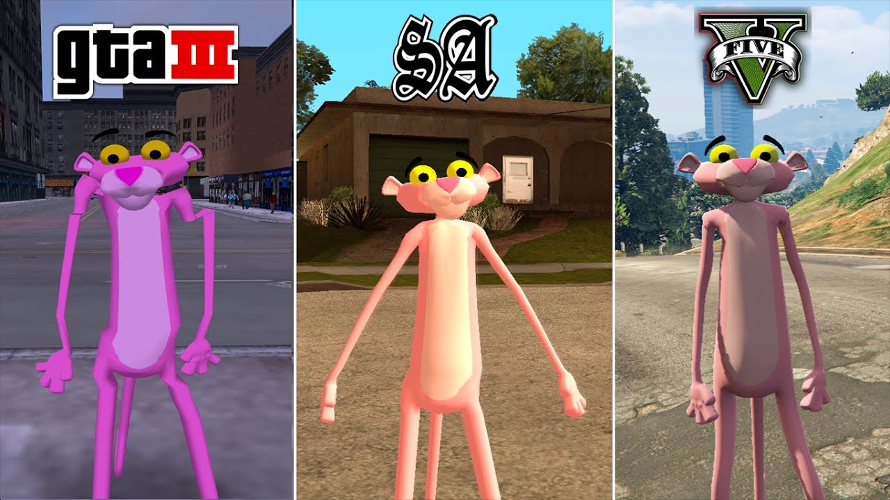 Pink Panther in GTA Games (Evolution)