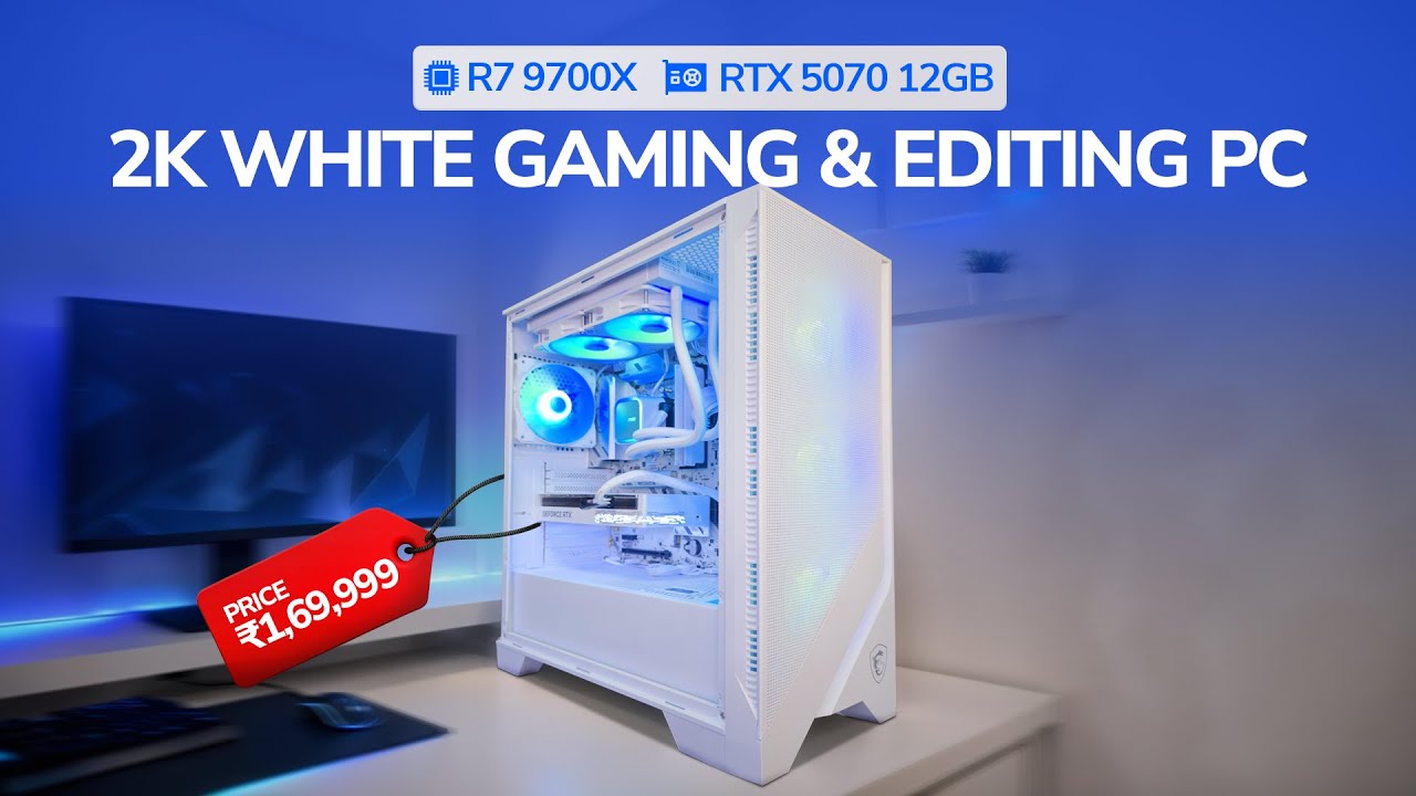 2K Full White MSI Gaming & Editing PC Build Process | Ryzen 7 9700X + RTX 5070 Benchmarks