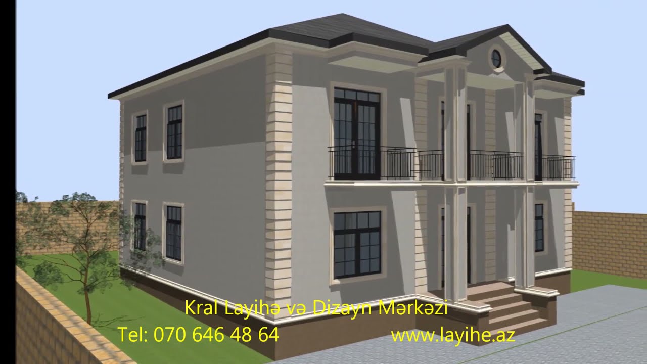2 mərtəbə ev layihəsi. 2 этажный дом. 2 storey house. 070 646 48 64 - www.layihe.az
