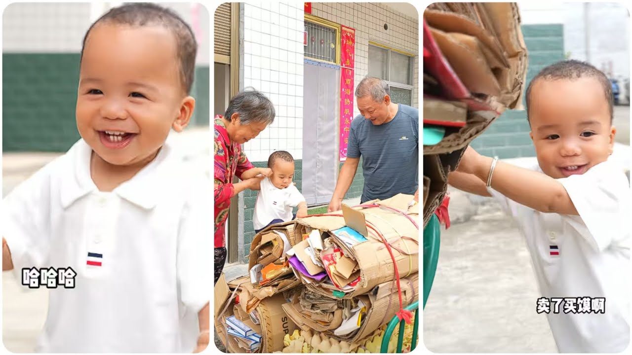Why Does He INSIST on Pushing the Cart? Baby KaiKai's Mission to Help Grandma Buy Mantou! 🥺