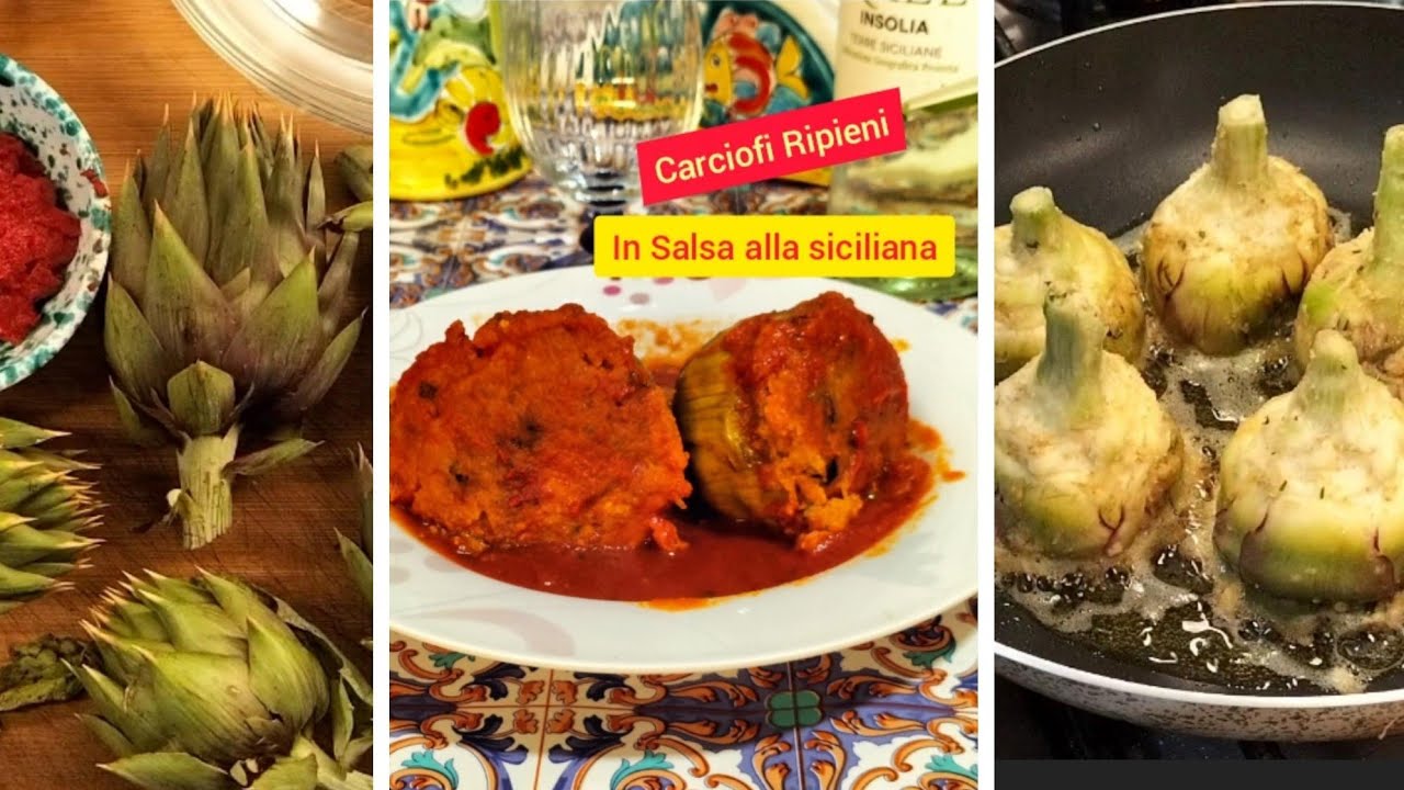 CARCIOFI RIPIENI ALLA SICILIANA #youtubevideo