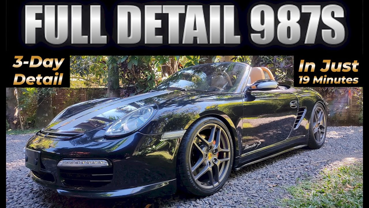 Porsche Boxster 987 — 3-дневная полировка и детализация за 19 минут — удаление черных разводов кр...