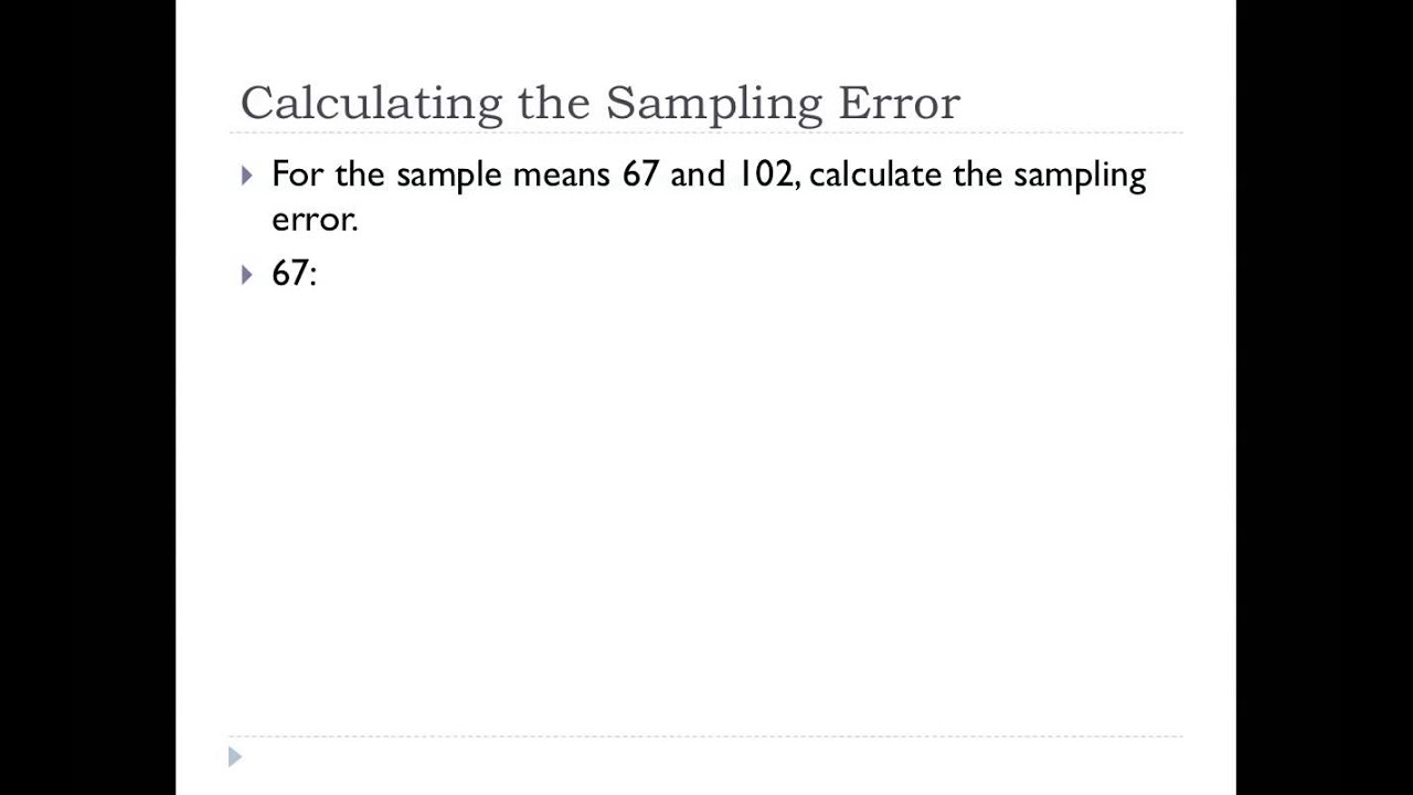 02 Finding Sampling Error