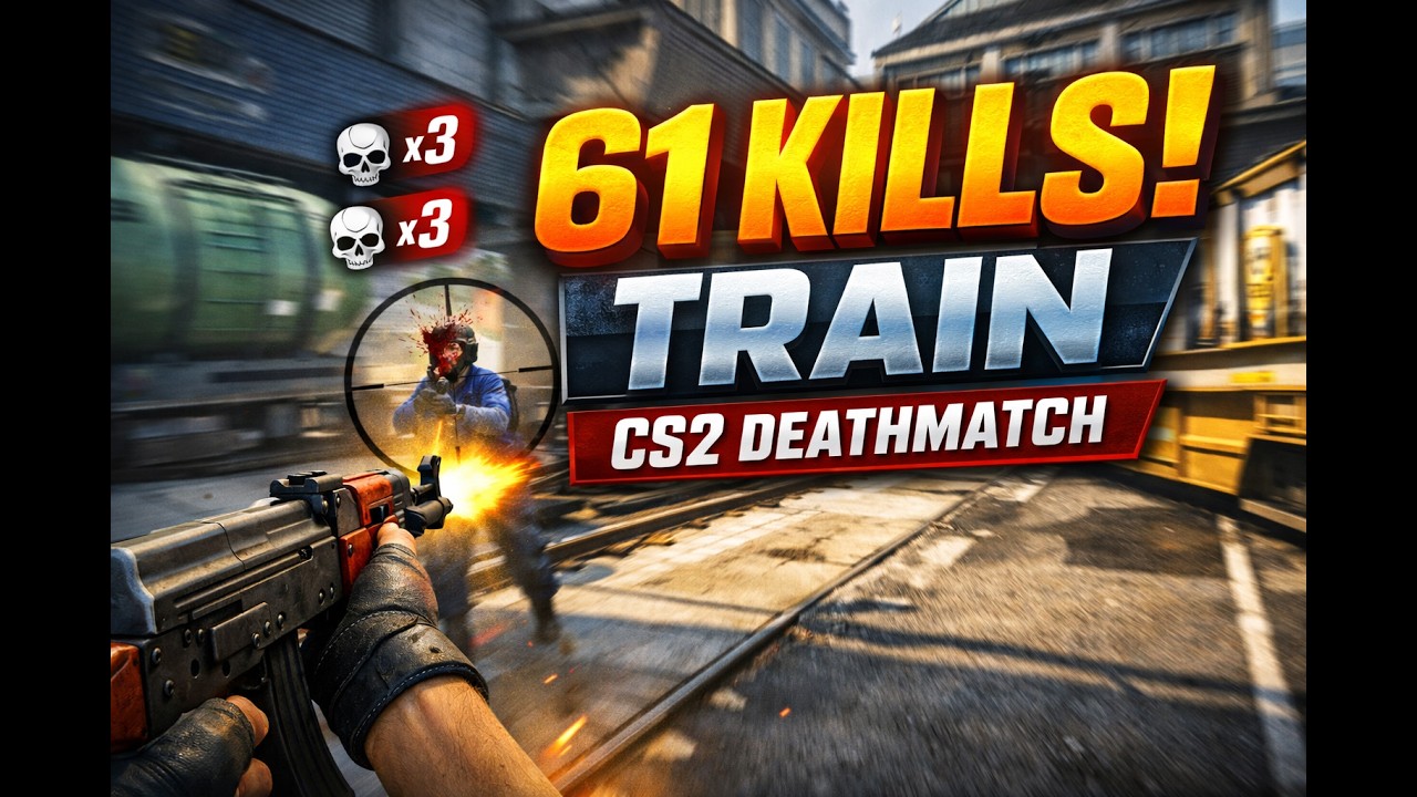 61 Kills on TRAIN – CS2 Deathmatch Gameplay (High Kill Game)