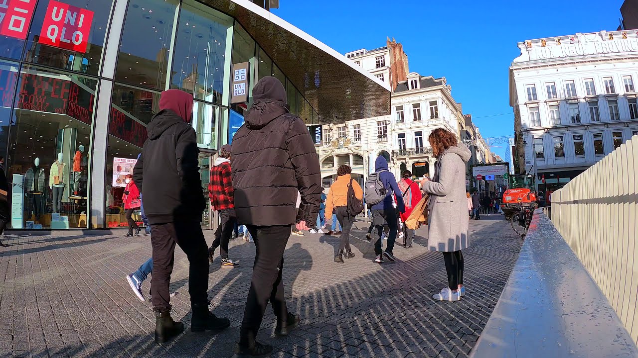 2021 4K 60 Fps Brüksel Rue Neuve Ortam Sesi