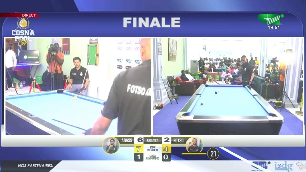 COSNA POOL CUP TABLE - EDITION 2022 LA FINALE ( ABASS  6 Vs  3 FOTSO )