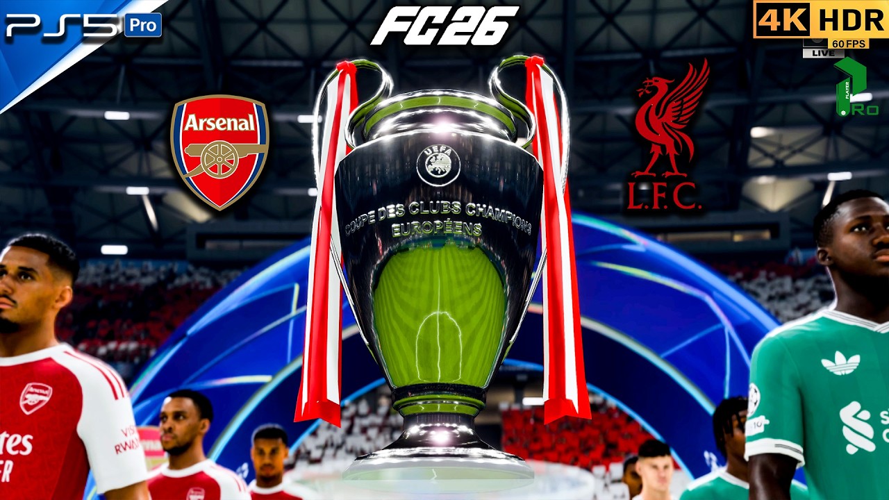 Champions League Final! Arsenal vs Liverpool | FC 26 PS5 4K HDR #fc26 #ps5 #4k #football #viral #fyp