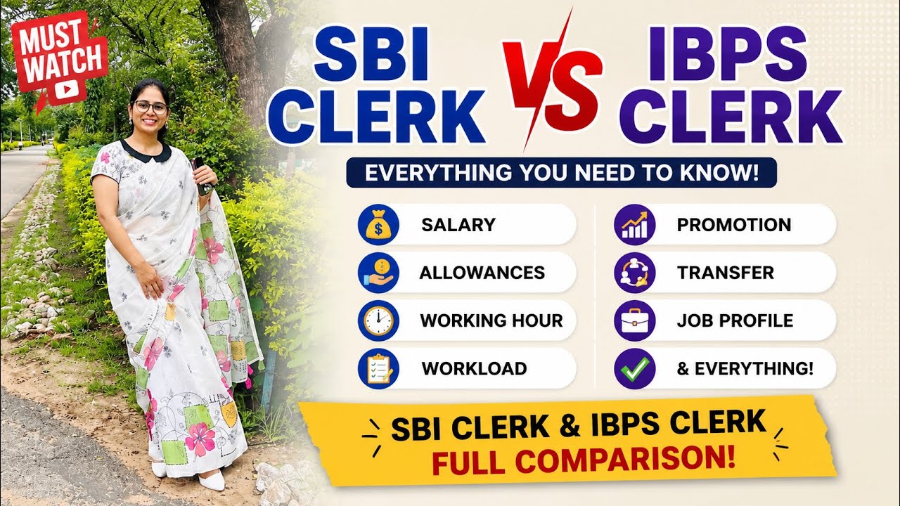 SBI Clerk vs IBPS Clerk 🔥 | Salary, Workload, Promotion, Transfer & Working Hours &mdash; FULL Comparison!