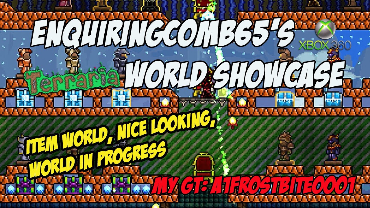 EnquiringComb65's Terraria World Showcase | Lots Of Items! 