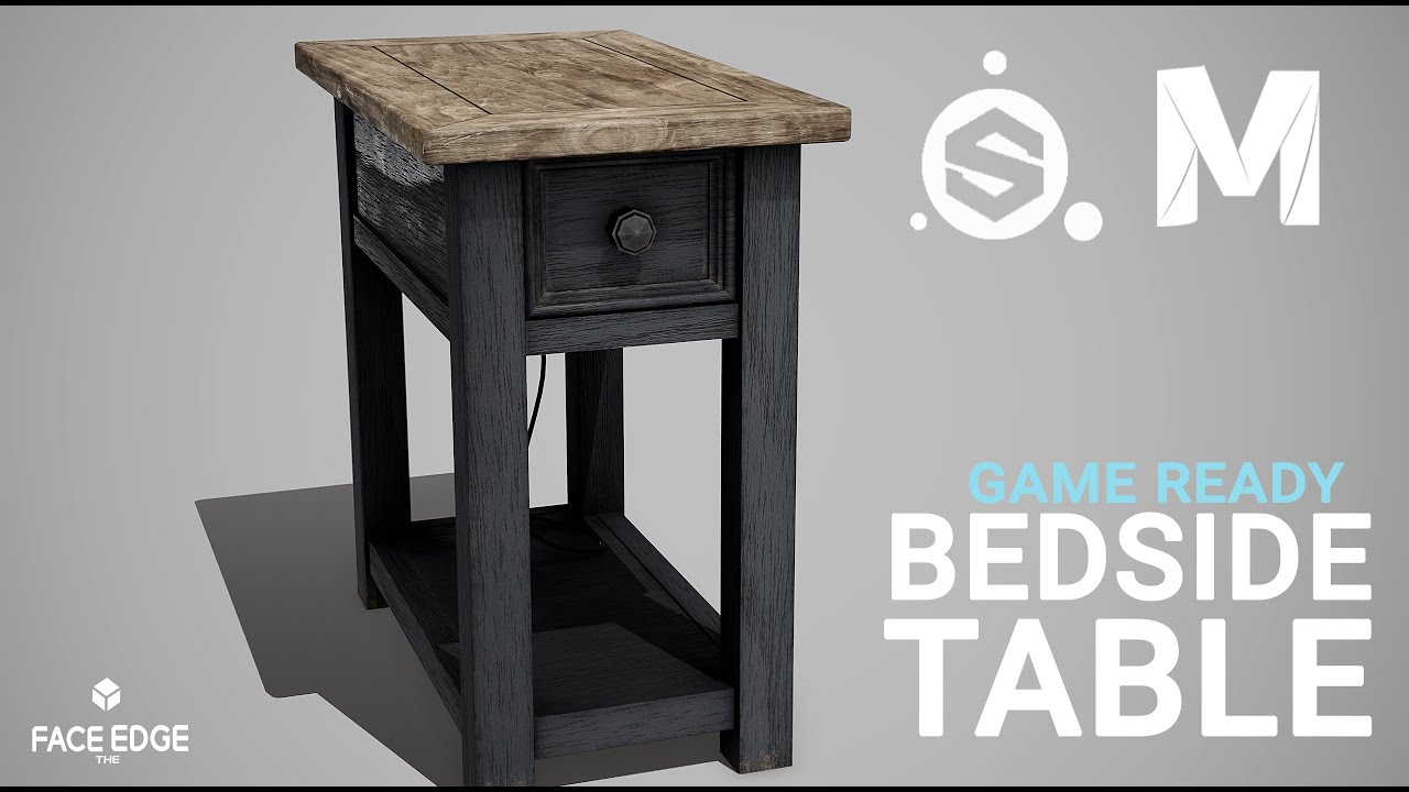 Creating a Bedside Table in Autodesk Maya and Substance Painter [Timelapse][Begginers]