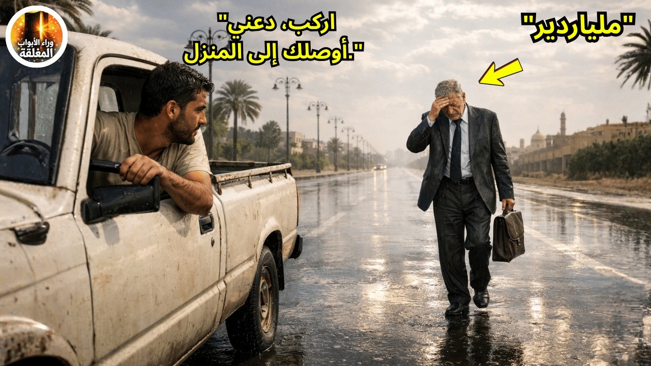 أخذ العجوز المبلول إلى بيته — بعد اثنتي عشرة ساعة وقفت أمام بابه سيارات فارهة ومحامون