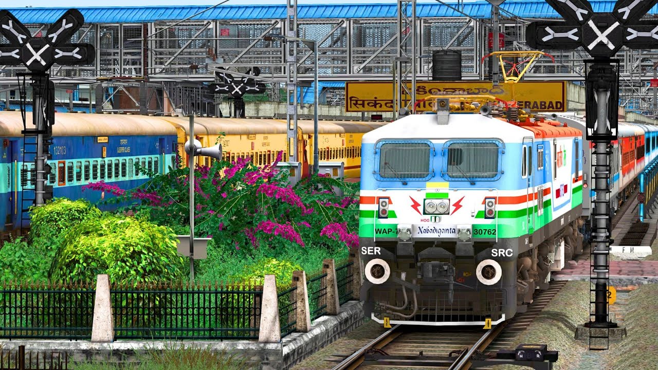 WAP7 WITH AC CHAIR CAR GOLCONDA EXPRESS | BUMPY RAILROAD | Train Simulator | Railwork | NTG GAMING
