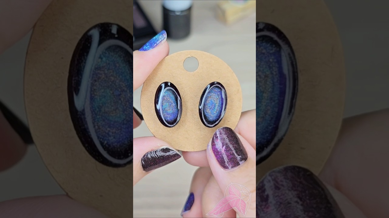 🌌 Mini Galaxy in Resin | DIY Stud Earrings ✨ #uvresin #galexy #earrings #universe