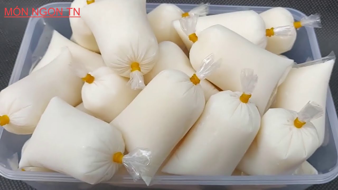 KEM DỪA NON - Cách làm Kem Dừa Túi mịn dẻo cực ngon không cần dùng máy