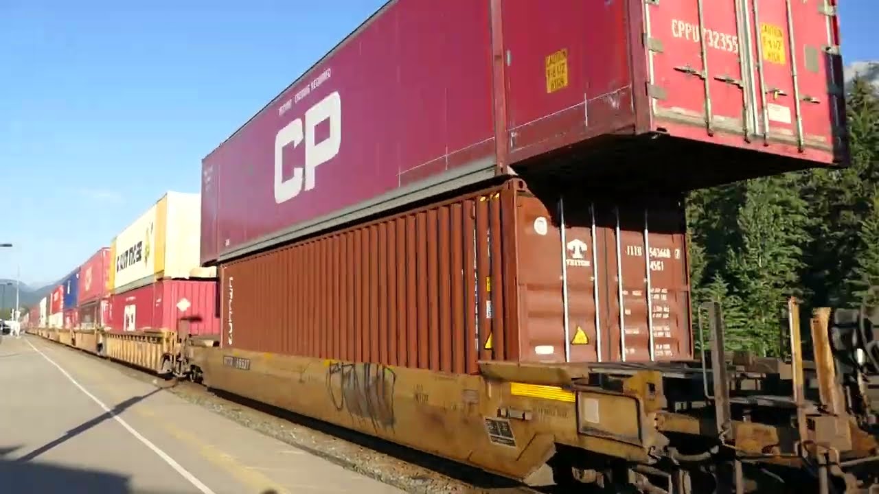 Fast freight train through Banff!