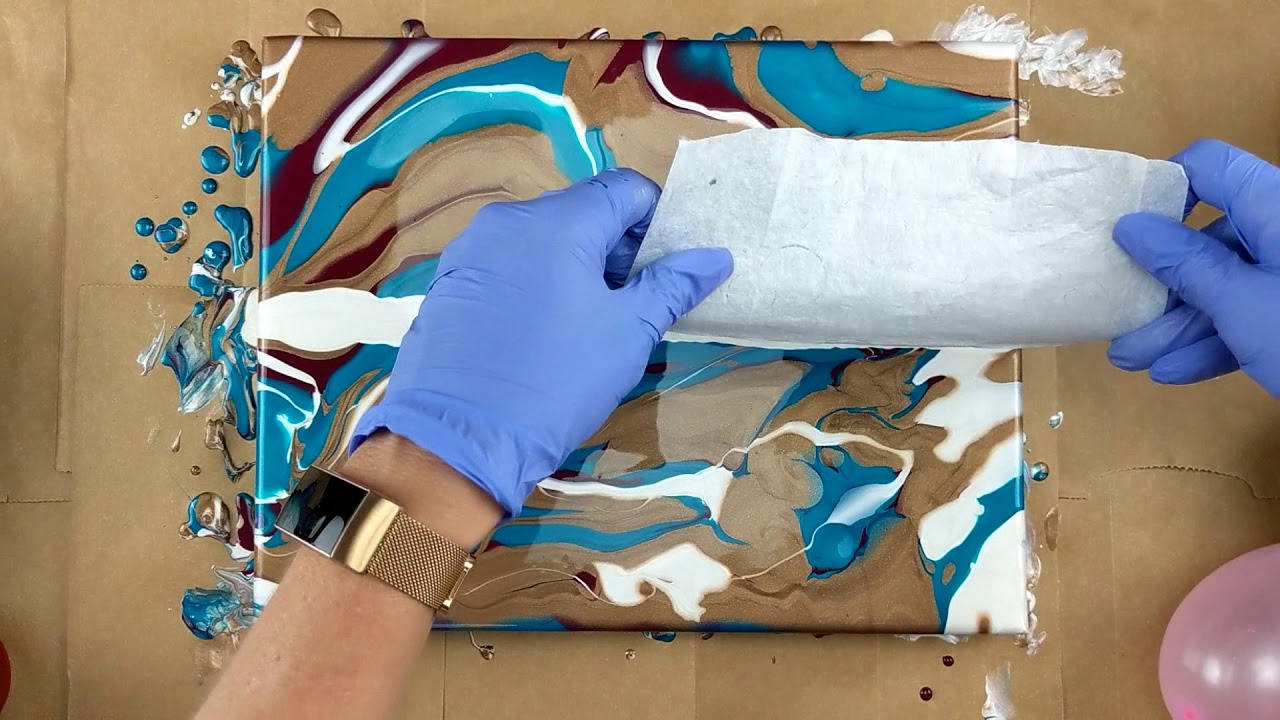 (170) Balloon smash/kiss acrylic pouring fluid art