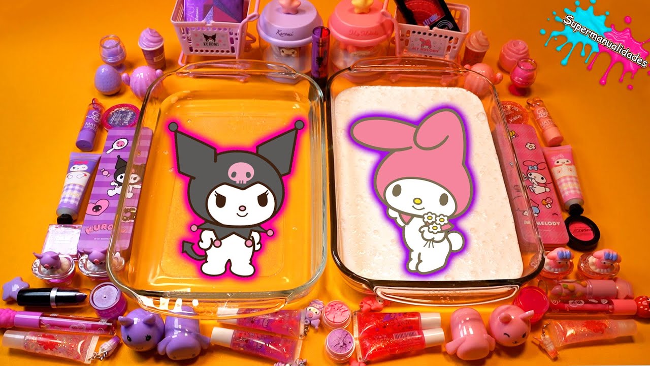 Mezclando Kuromi VS My Melody en Slime - Supermanualidades